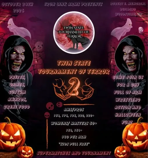 Flyer for the Twin State Tournament of Terror 2, October 24th 2026, Woodsville NH